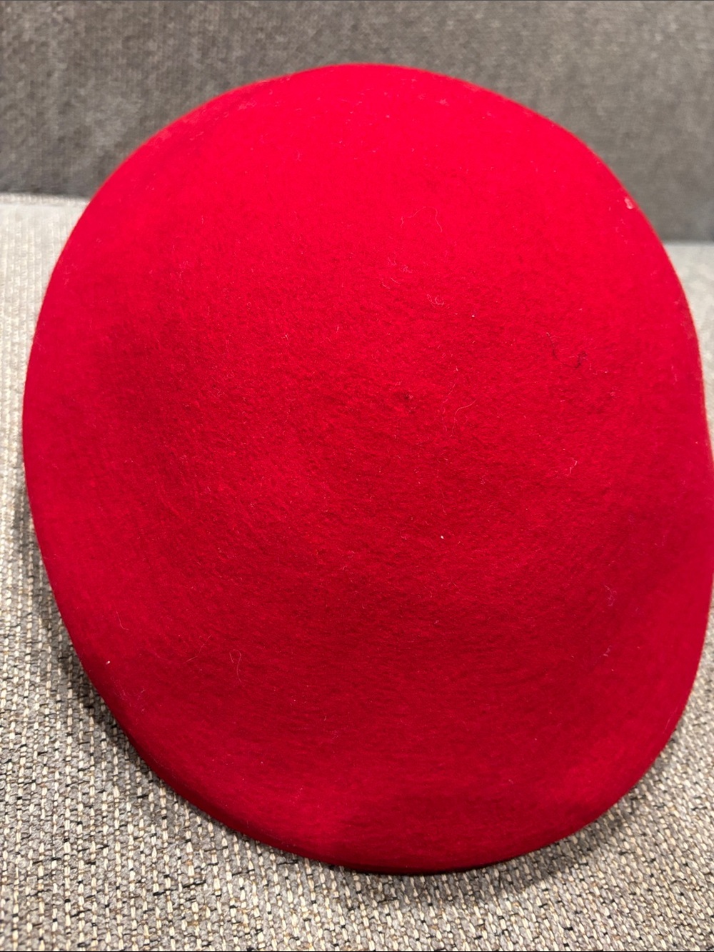 Faux Burberry Red Women's Felt Hat